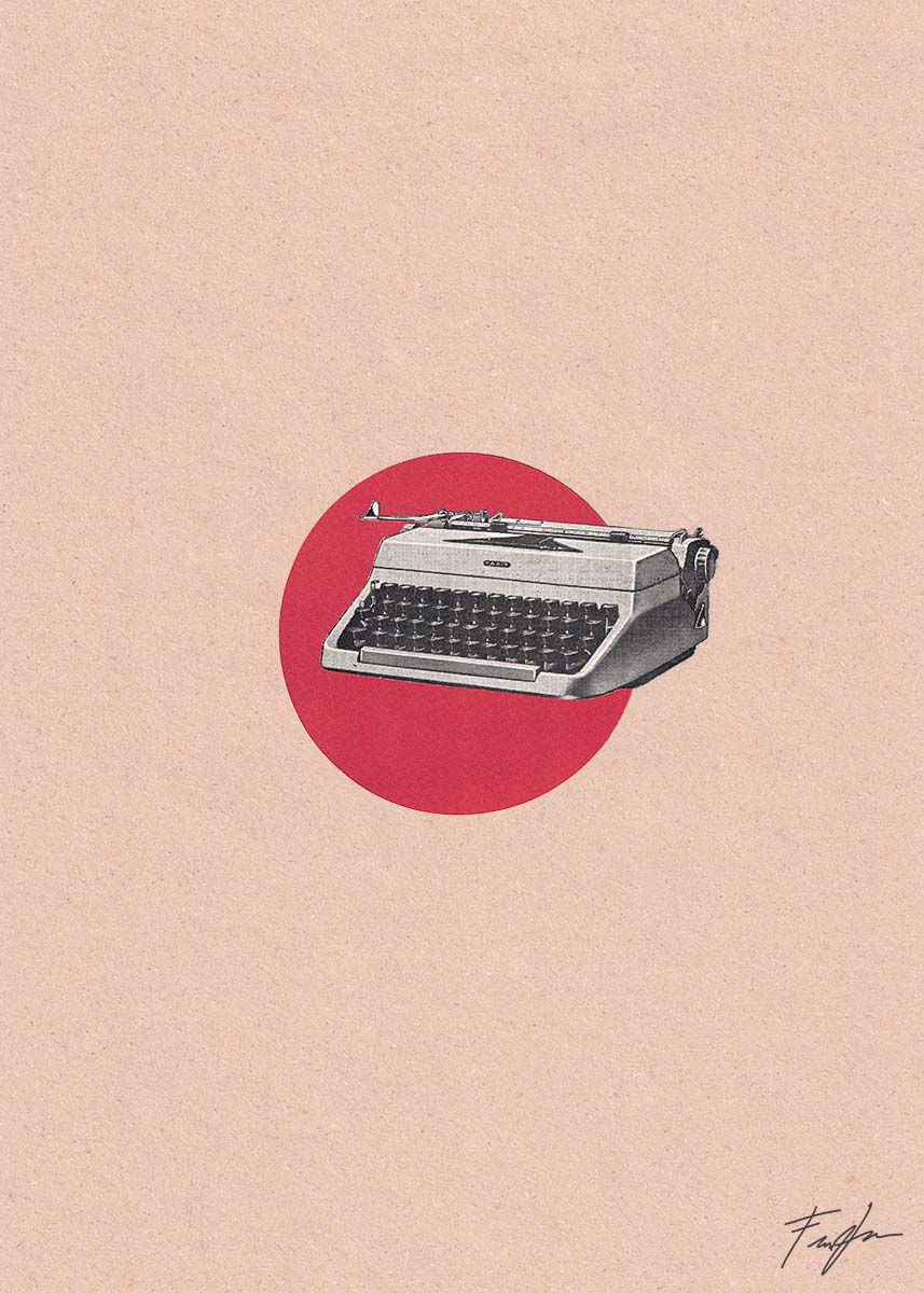 Red Dot Typewriter by Fred R Thustrup