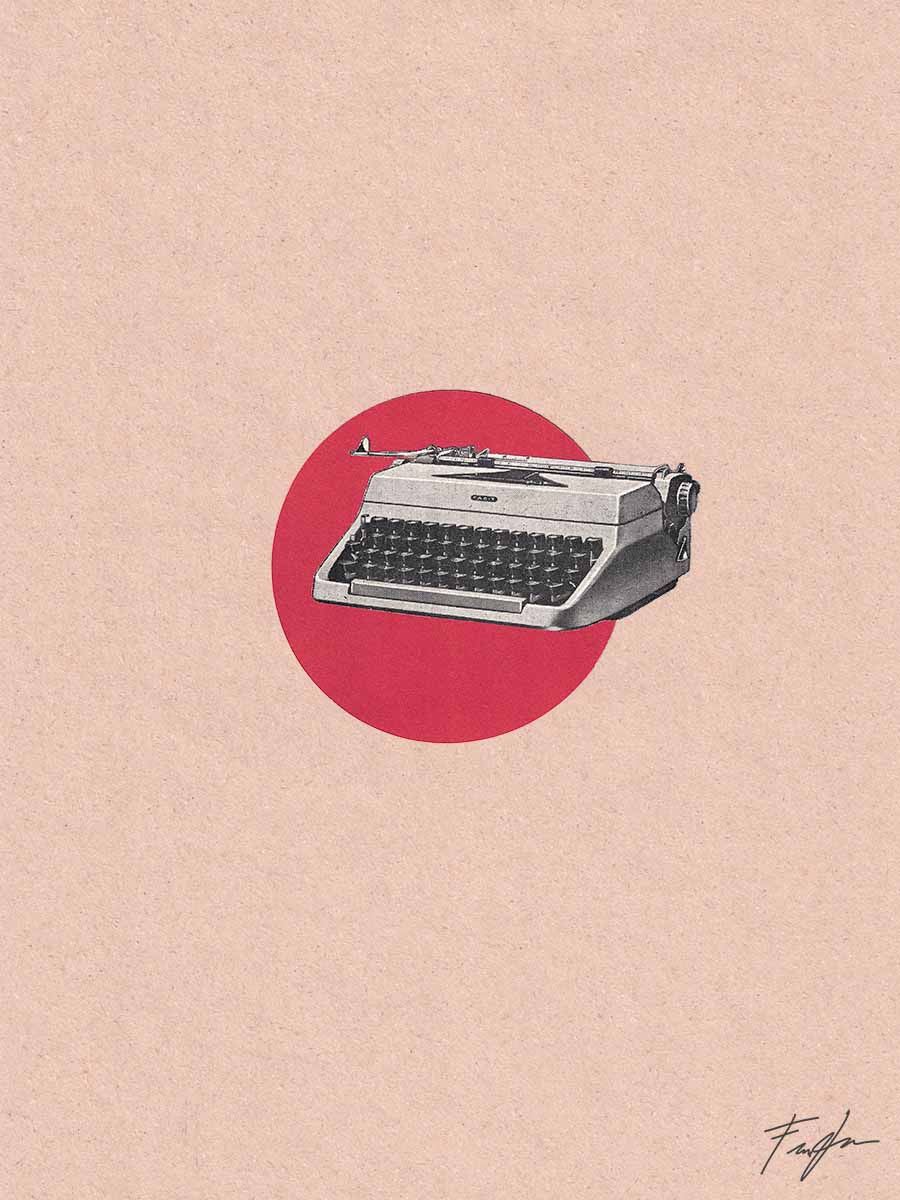 Red Dot Typewriter by Fred R Thustrup